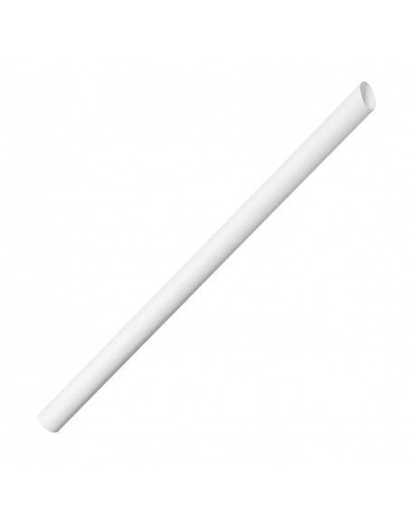Pailles en papier pour bubble tea Fiesta Compostable blanches 12x210mm (lot de 150)