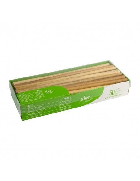 Pailles droites en roseau Sier Disposables 6-8 mm / 25 cm (lot de 50)