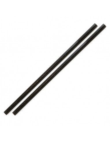 Pailles droites noires Sier Diposables Refork 8 mm / 24 cm (lot de 100)