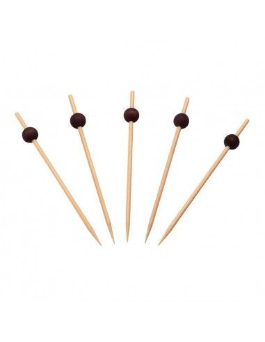 Piques en bambou avec boule noire Sier Disposables 120mm (lot de 250)