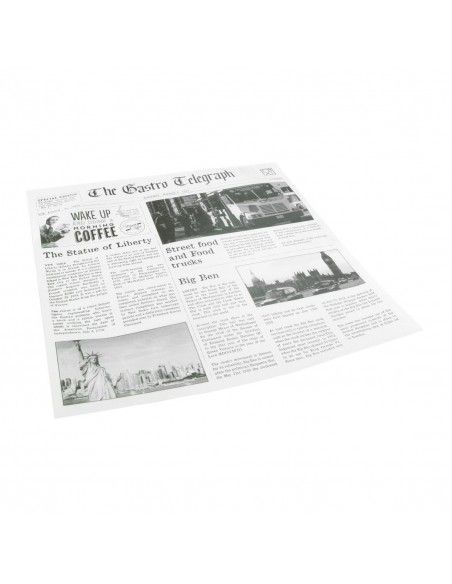 Papier ingraissable imprimé journal Sier Disposables 300 x 300mm (lot de 300)