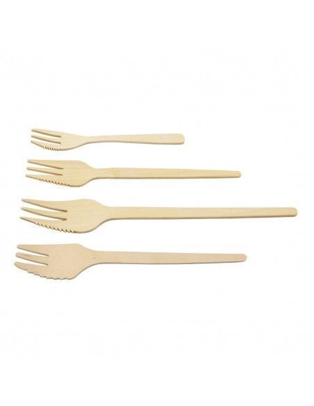 Fourchettes snack en bambou Sier Disposables 135 mm (lot de 100)