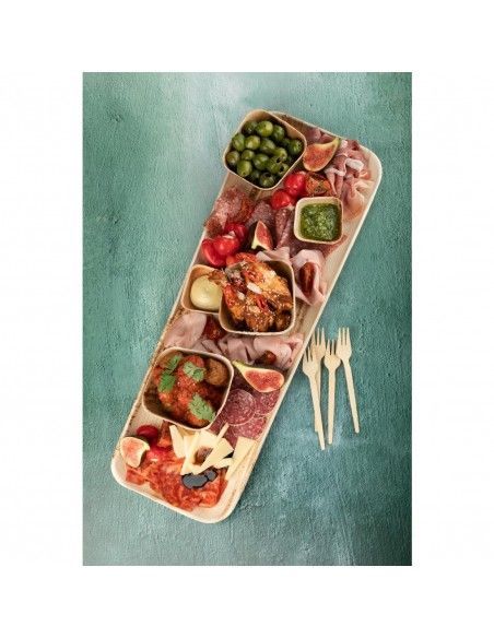 Fourchettes snack en bambou Sier Disposables 135 mm (lot de 100)
