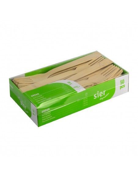 Fourchettes en bambou Sier Disposables 170 mm (lot de 50)
