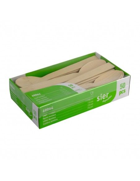 Cuillères en bambou Sier Disposables 170 mm (lot de 50)