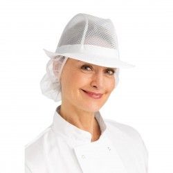 Chapeau Trilby blanc avec résille M