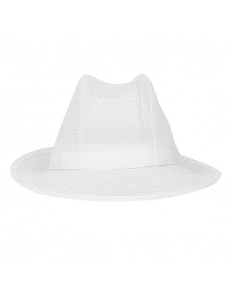 Chapeau Trilby blanc avec résille M