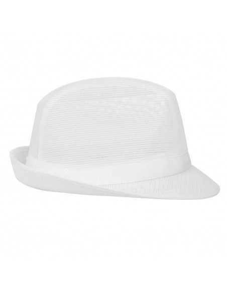 Chapeau Trilby blanc avec résille M
