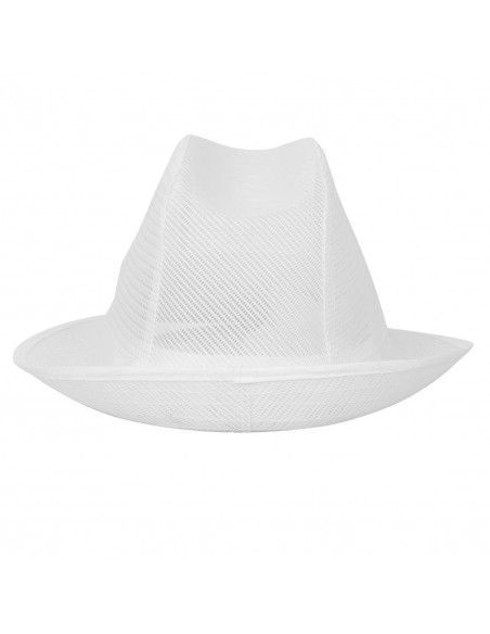 Chapeau Trilby blanc avec résille M