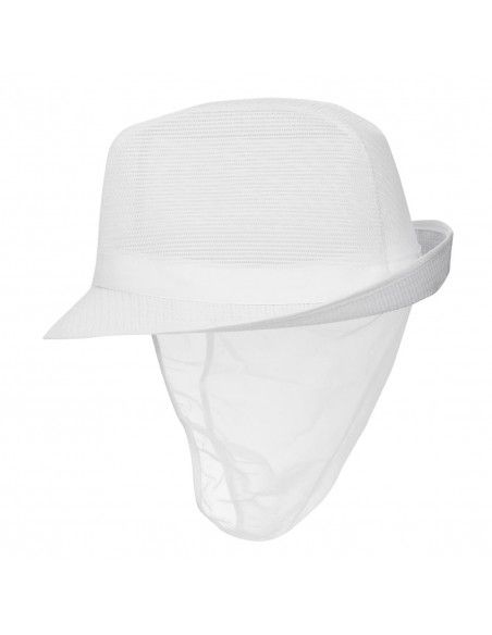 Chapeau Trilby blanc avec résille M
