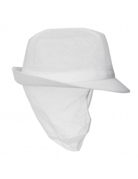 Chapeau Trilby blanc avec résille M