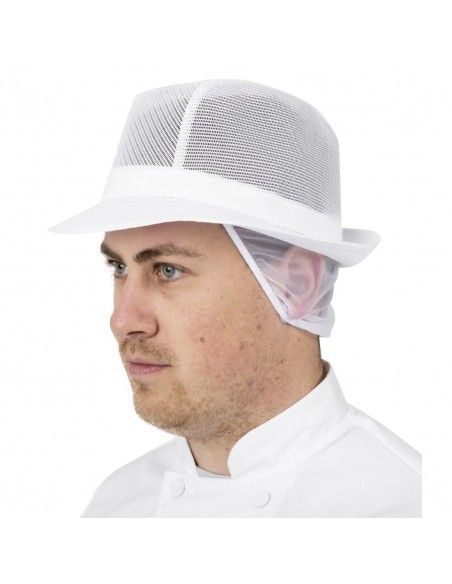 Chapeau Trilby blanc avec résille M