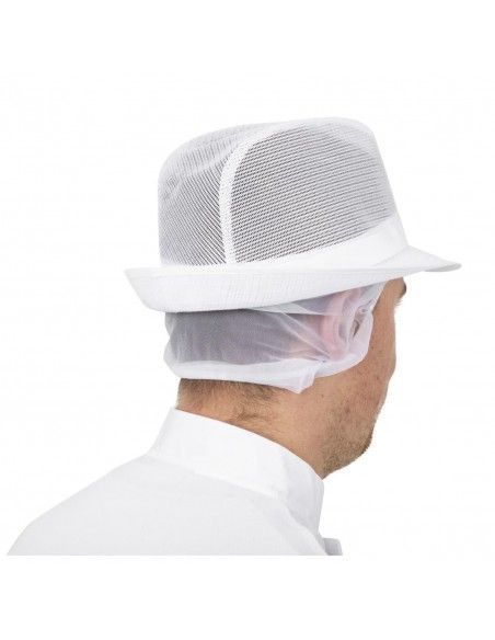 Chapeau Trilby blanc avec résille M