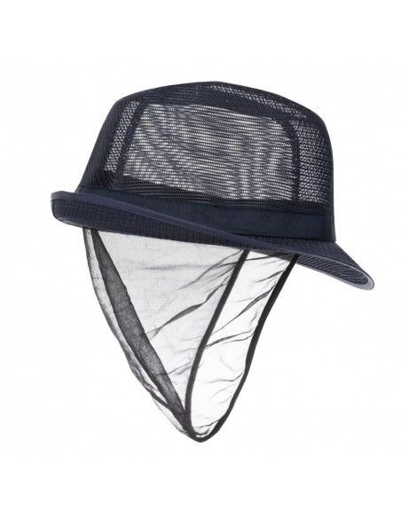 Chapeau Trilby bleu marine avec résille L