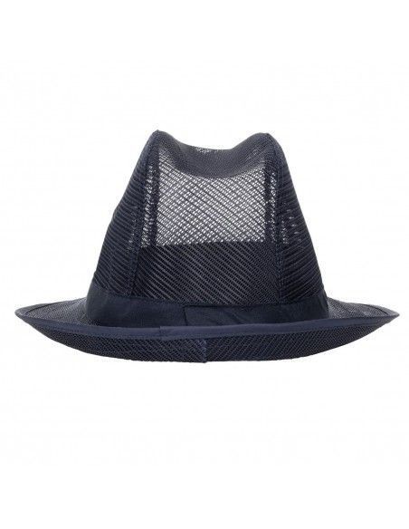 Chapeau Trilby bleu marine avec résille M