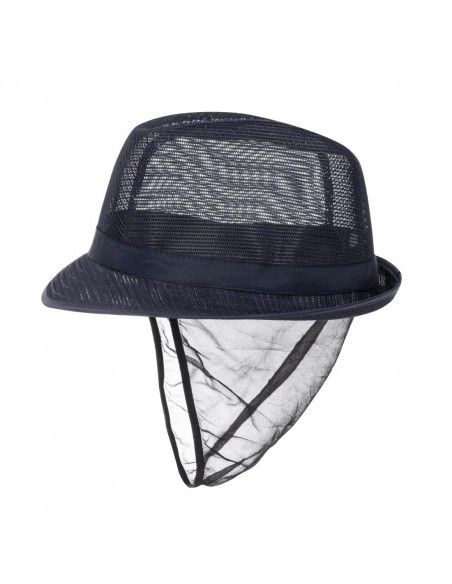 Chapeau Trilby bleu marine avec résille S