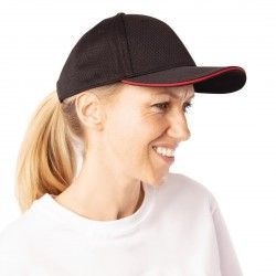 Casquette baseball Cool Vent Chef Works noire et rouge 2