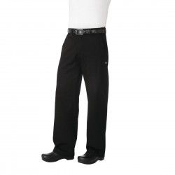 Pantalon de cuisine mixte Chef Works Professionnel chevrons noirs L 2
