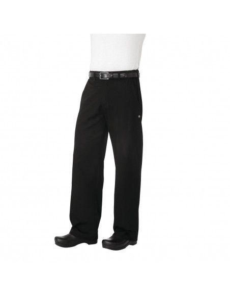 Pantalon de cuisine mixte Chef Works Professionnel chevrons noirs L
