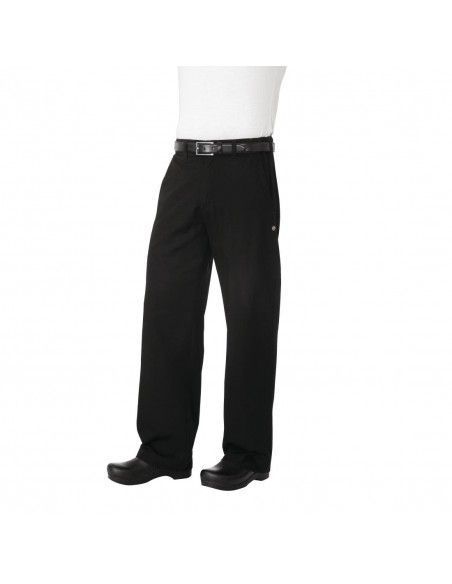 Pantalon de cuisine mixte Chef Works Professionnel chevrons noirs S