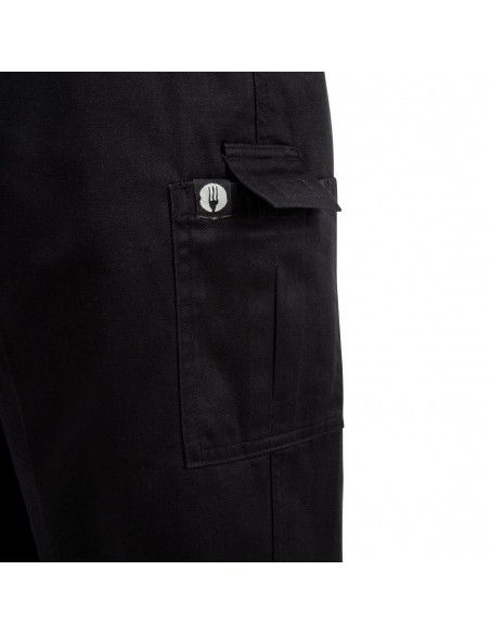 Pantalon de cuisine mixte Chef Works Slim Fit Cargo noir L