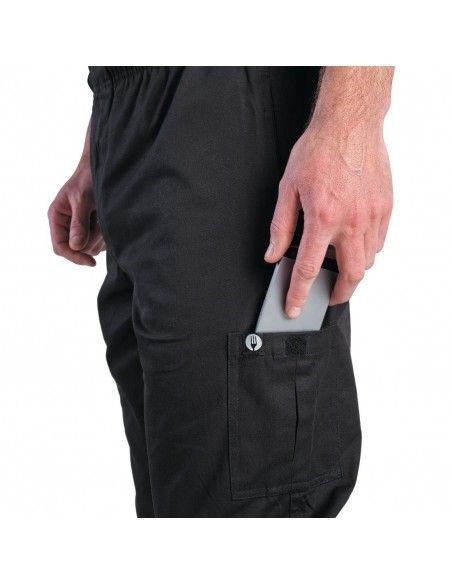 Pantalon de cuisine mixte Chef Works Slim Fit Cargo noir XL