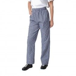 Pantalon de cuisine mixte Whites Vegas petits carreaux bleu et blanc L 2