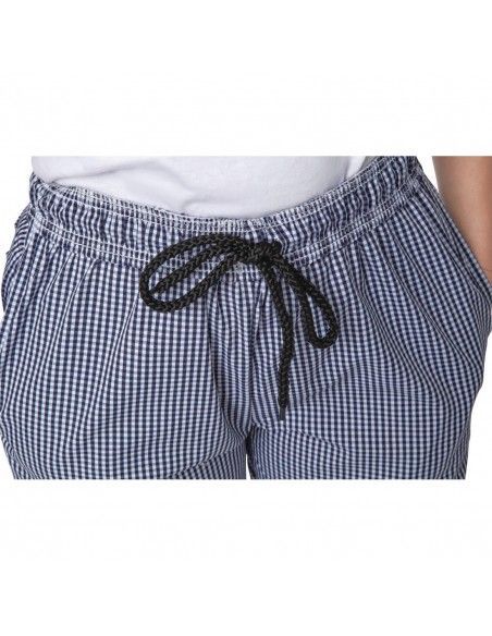 Pantalon de cuisine mixte Whites Vegas petits carreaux bleu et blanc L