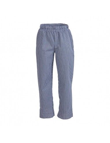 Pantalon de cuisine mixte Whites Vegas petits carreaux bleu et blanc M