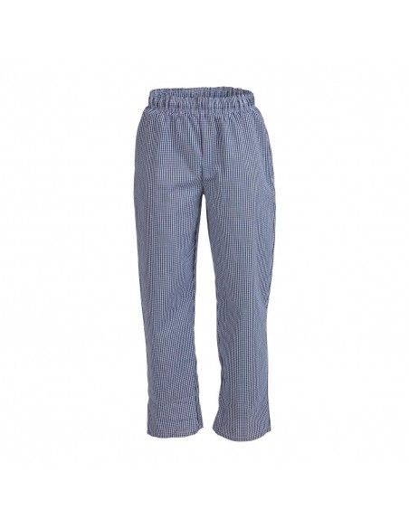 Pantalon de cuisine mixte Whites Vegas petits carreaux bleu et blanc XL