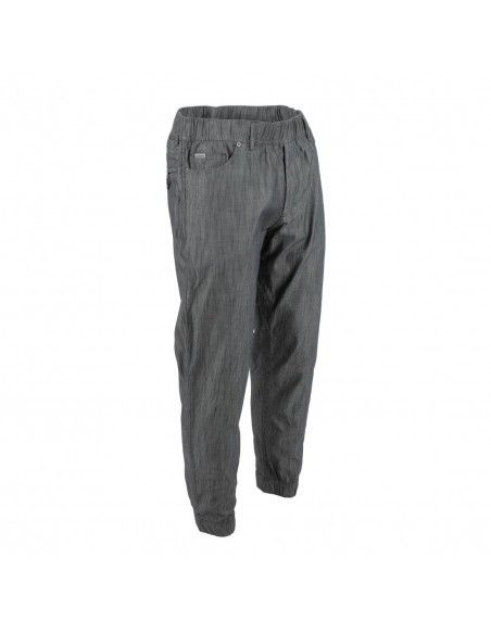 Pantalon de cuisine Works Urban Jogger 257 à fines rayures noires et blanches S