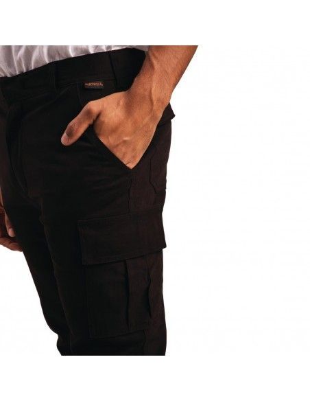 Pantalon homme slim stretch Cargo noir 42