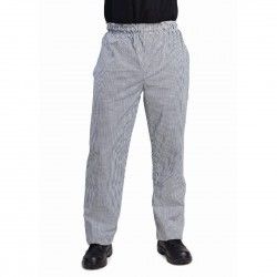 Pantalon de cuisinier mixte Whites Vegas petits carreaux noir et blanc L