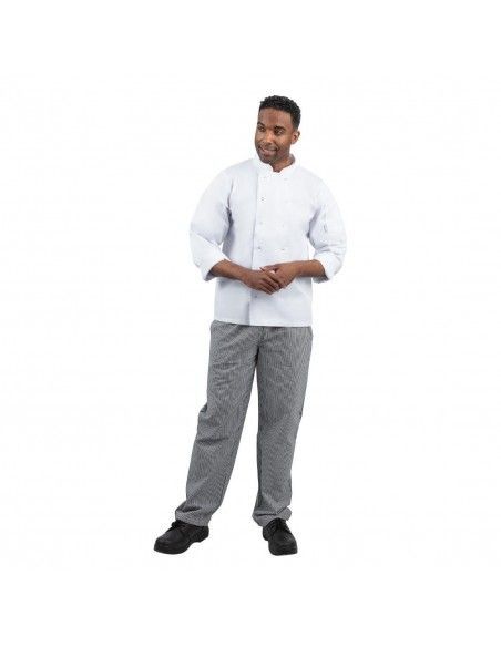 Pantalon de cuisinier mixte Whites Vegas petits carreaux noir et blanc M