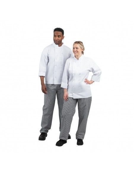 Pantalon de cuisinier mixte Whites Vegas petits carreaux noir et blanc XL