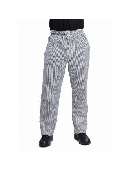 Pantalon de cuisinier mixte Whites Vegas petits carreaux noir et blanc XXL