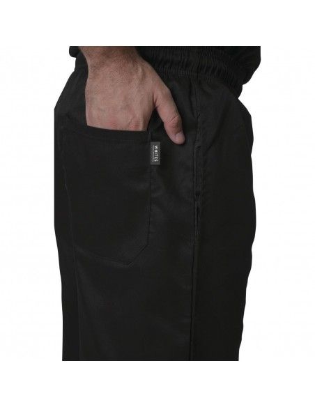 Pantalons de cuisinier mixtes en polycoton Whites Vegas noirs L (lot de 5)
