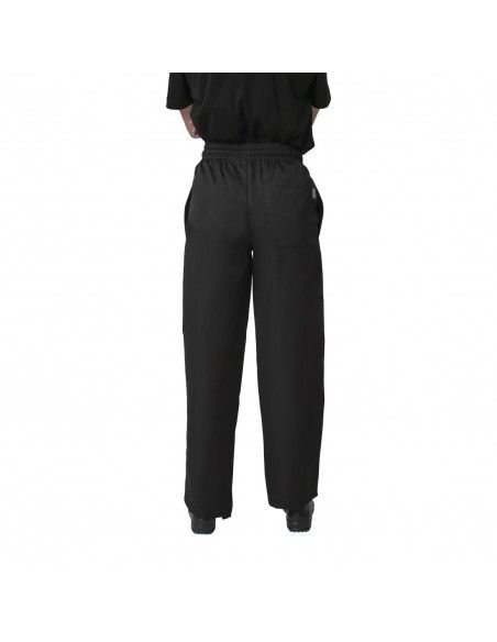 Pantalons de cuisinier mixtes en polycoton Whites Vegas noirs L (lot de 5)