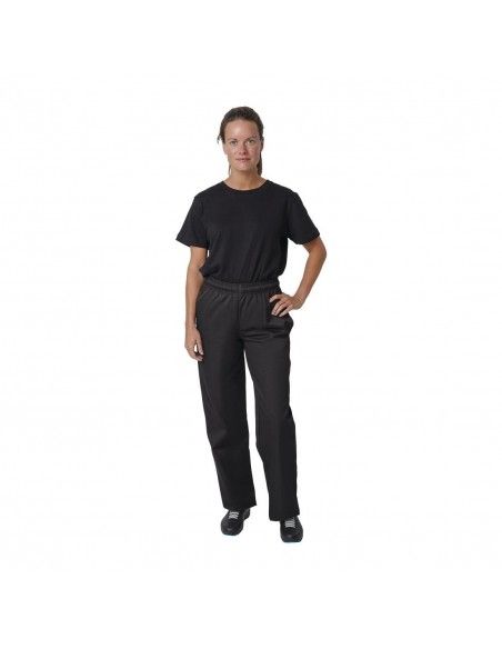 Pantalons de cuisinier mixtes en polycoton Whites Vegas noirs L (lot de 5)