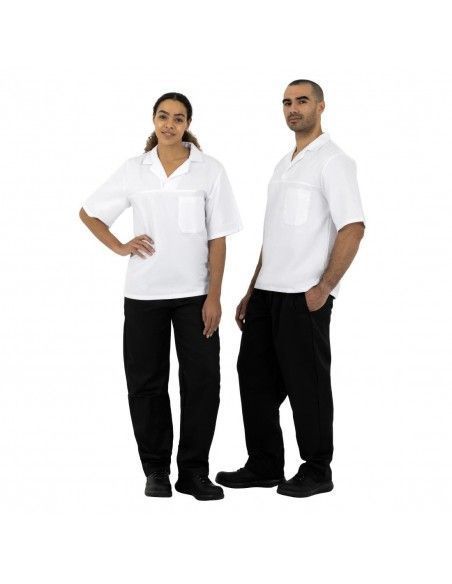 Pantalons de cuisinier mixtes en polycoton Whites Vegas noirs L (lot de 5)