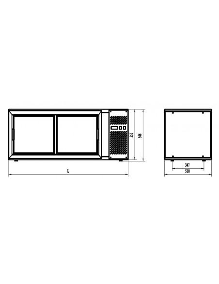 Vitrine réfrigérée de comptoir à poser avec vitre droite, +2°/+12°C, L 1110 mm