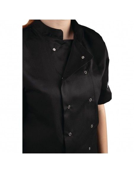 Veste de cuisine mixte Whites Vegas manches courtes noire XXL