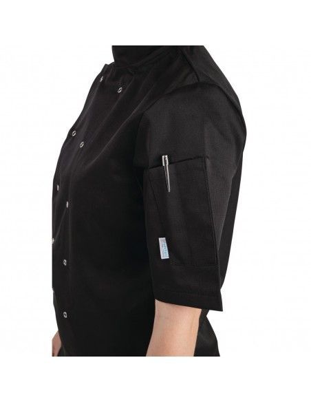 Veste de cuisine mixte Whites Vegas manches courtes noire XXL