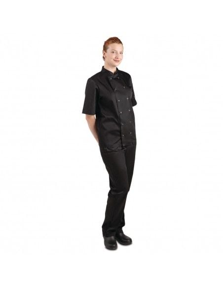 Veste de cuisine mixte Whites Vegas manches courtes noire XXL