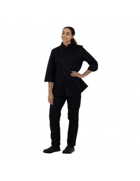Veste de cuisine mixte Whites Vegas manches courtes noire XXL