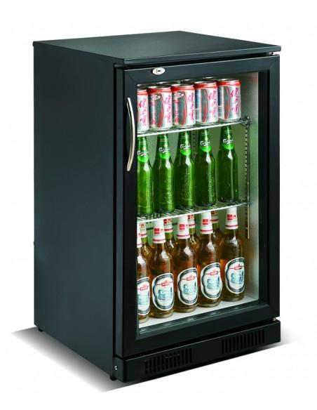 Arrière de bar vitré noir 1 porte battante, +2°/+10°C
