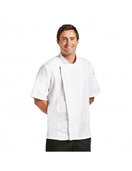 Veste de cuisine mixte Cool Vent Chef Works Urban Springfield blanche S