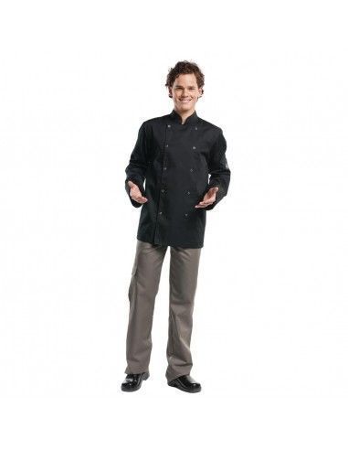 Veste de cuisine mixte Chaud Devant Hilton Poco manches longues noire S