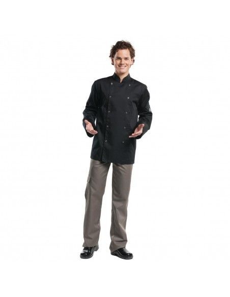 Veste de cuisine mixte Chaud Devant Hilton Poco manches longues noire XXL