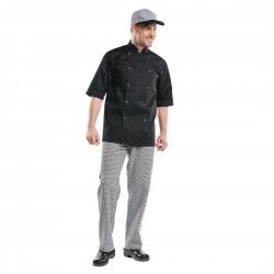 Veste de cuisine mixte Chaud Devant Hilton Poco manches courtes noire S
